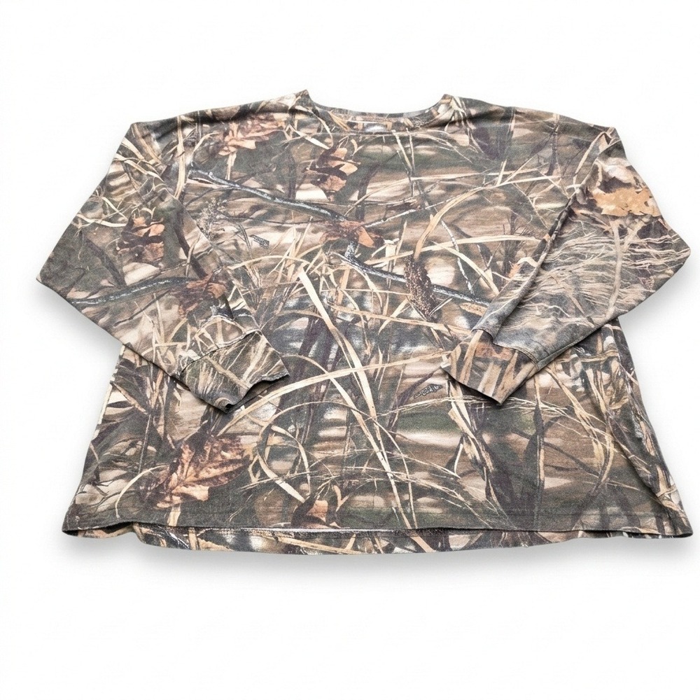 Game Winner Mens XL Camo Long Sleeve Shirt Hunting Advantage Max-4‎ HD Cotton